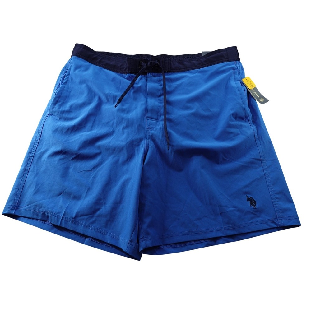 U.S. Polo Assn. Swim Shorts Mens 3XL Blue UPF 50 Mesh Lined Elastic Waist